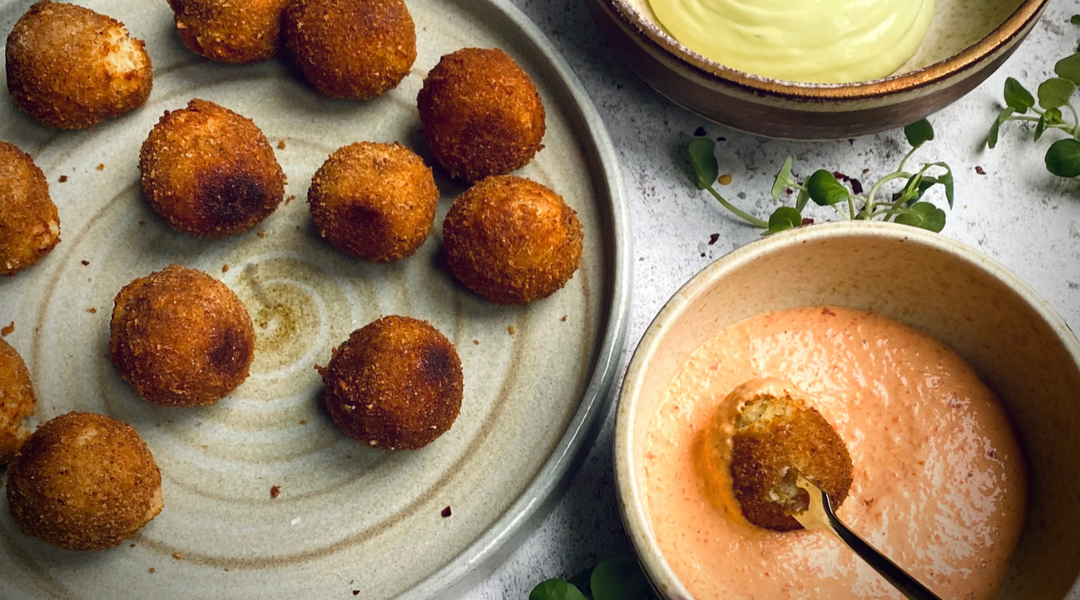 Tunworth croquettes served with dipping mayonnaise