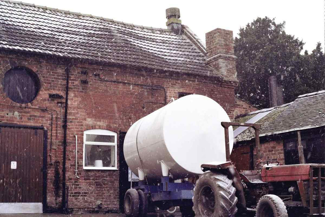 Appleby's Cheshire dairy exterior in the snow